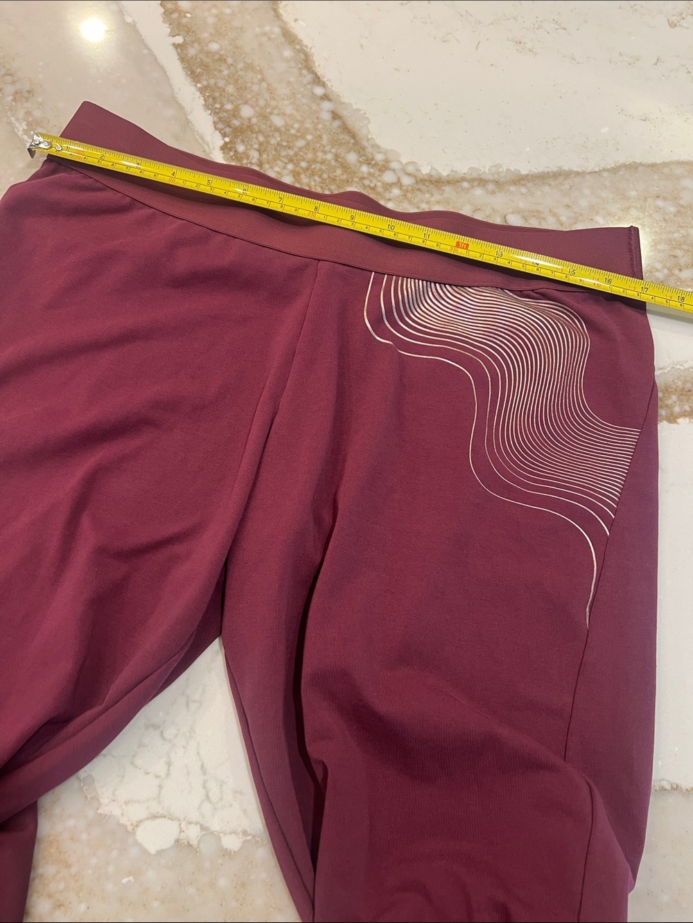 adidas Burgundy High-Waist Performance Leggings XL - Picture 8 of 8